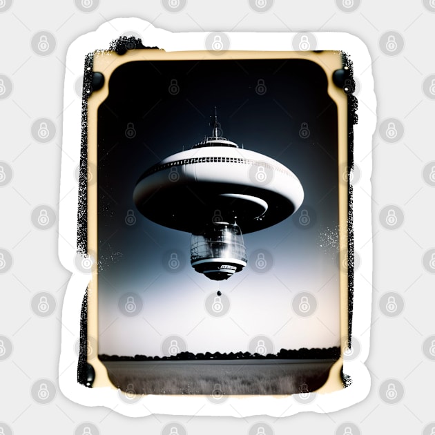 Ufo - Ufo sighting from a military fighter plane Sticker by igzine